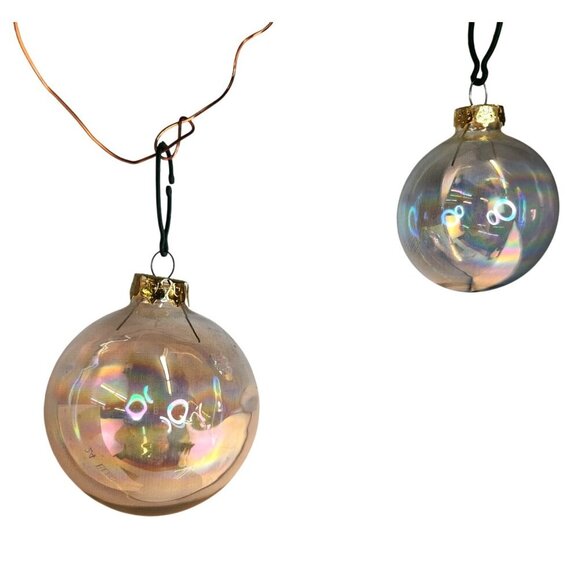 Holiday Crystal Glass Christmas Tree Ornaments Set 23 Pc 3 Sizes Gold Caps Vinta - Picture 2 of 12